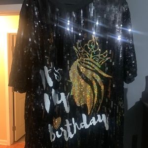 Sequin Birthday Shirtdress